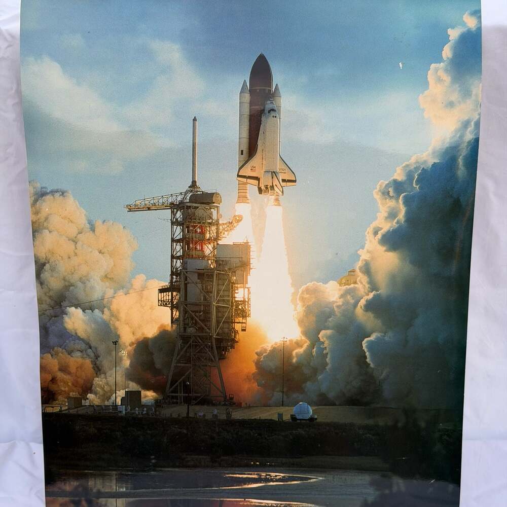 1986 NASA Space Shuttle Challenger Launch Commemorative Photo Print Poster #3001